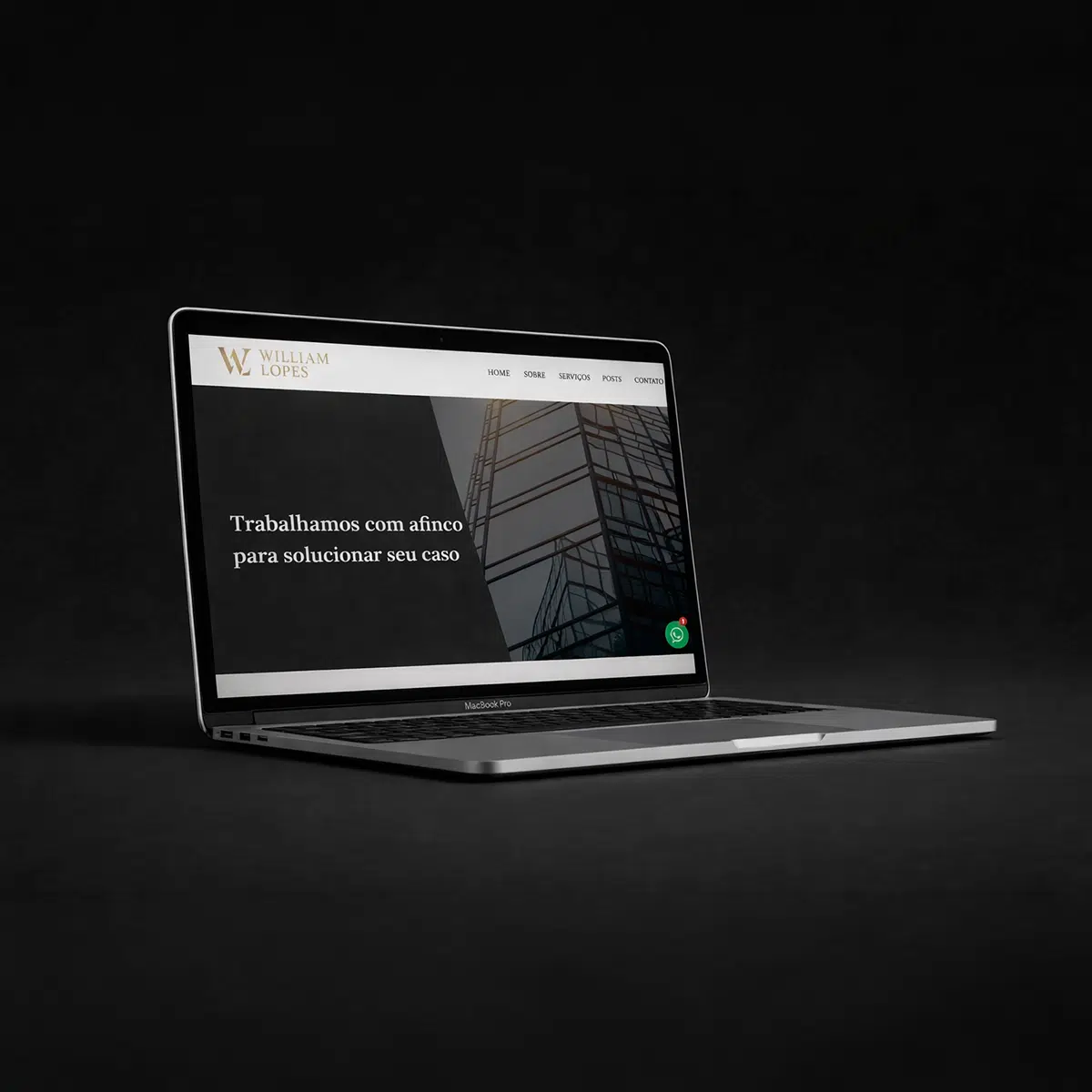 Projeto de site institucional desenvolvido pela PyroTech para William Lopes