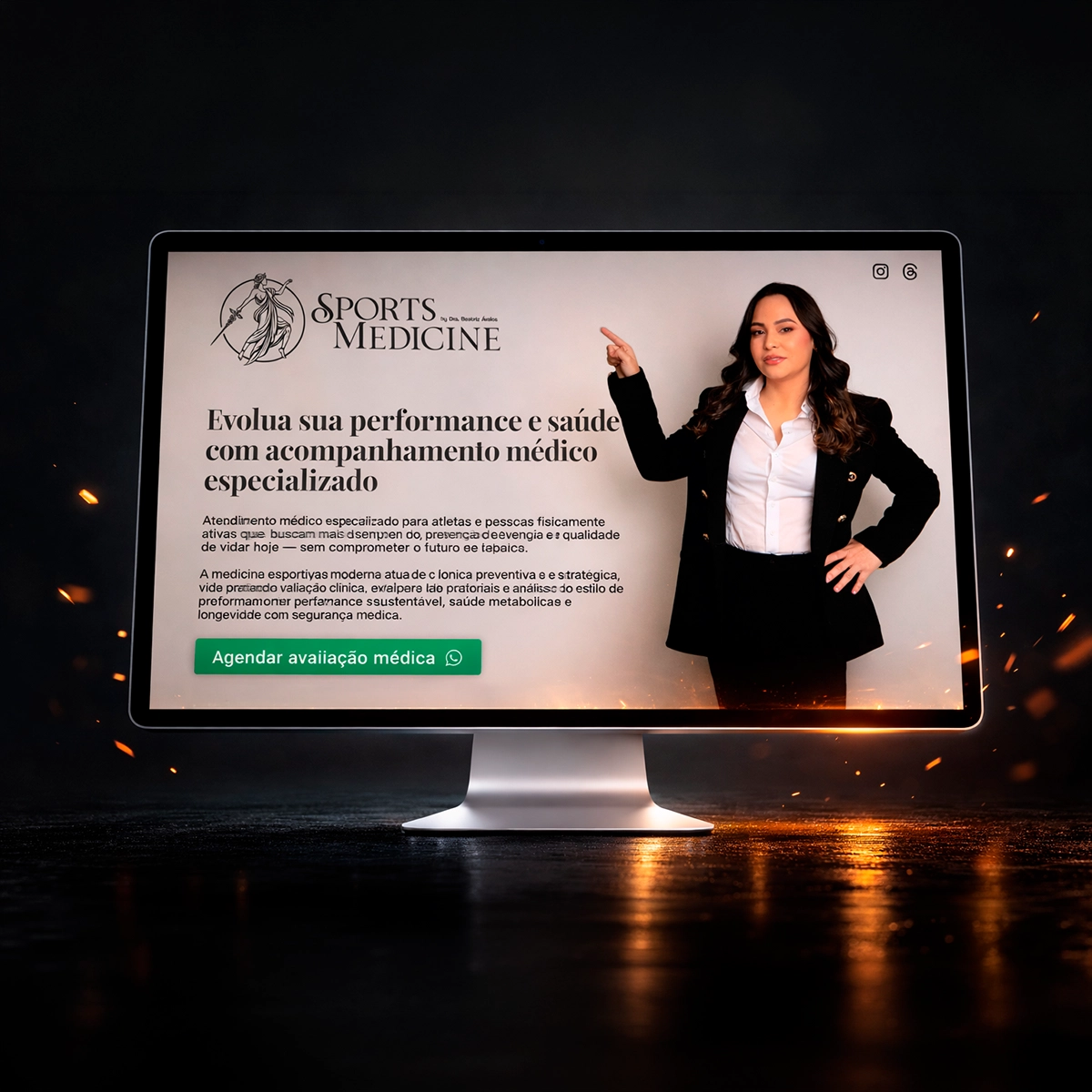 Projeto de site institucional desenvolvido pela PyroTech para Medicina Esportiva